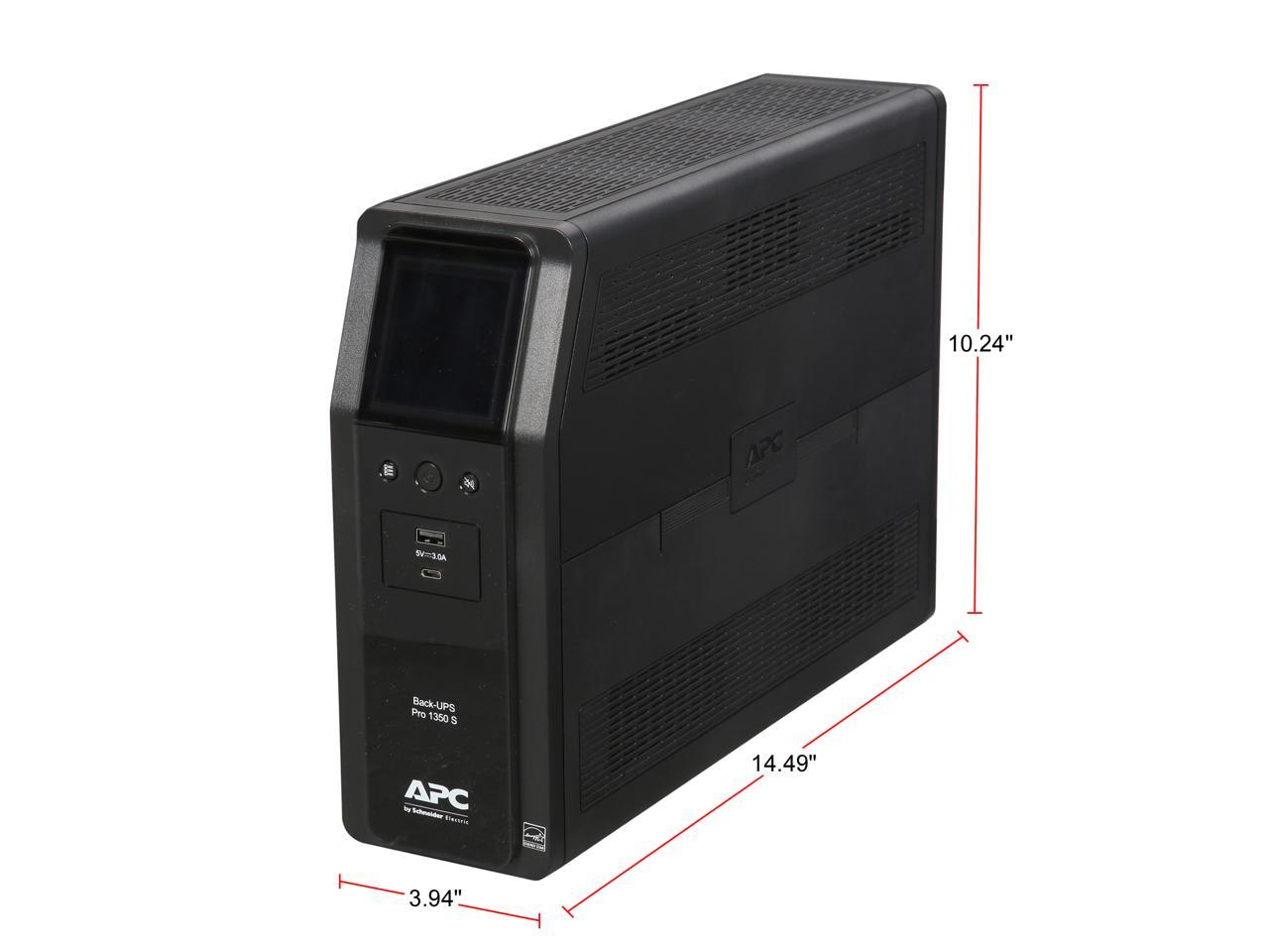 APC BR1350MS 1350 VA Pure SineWave 10 Outlets 2 USB Charging Ports Back-UPS Pro Battery Backup