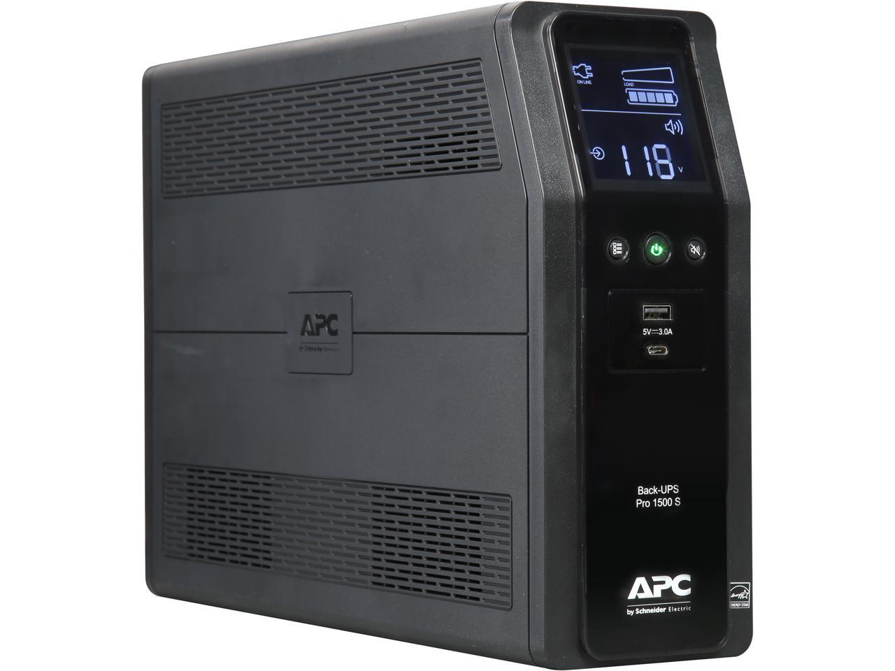 APC BR1500MS 1500 VA Pure SineWave 10 Outlets 2 USB Charging Ports Back-UPS Pro Battery Backup, Replaces BR1500G