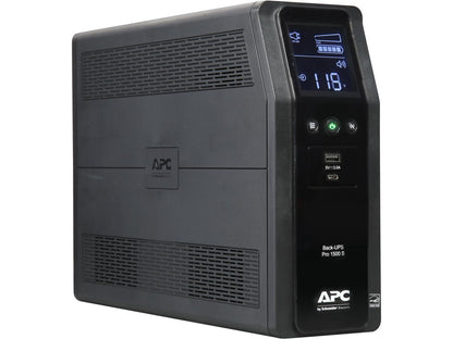 APC BR1500MS 1500 VA Pure SineWave 10 Outlets 2 USB Charging Ports Back-UPS Pro Battery Backup, Replaces BR1500G