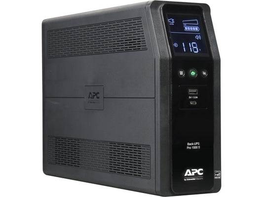 APC BR1500MS 1500 VA Pure SineWave 10 Outlets 2 USB Charging Ports Back-UPS Pro Battery Backup, Replaces BR1500G