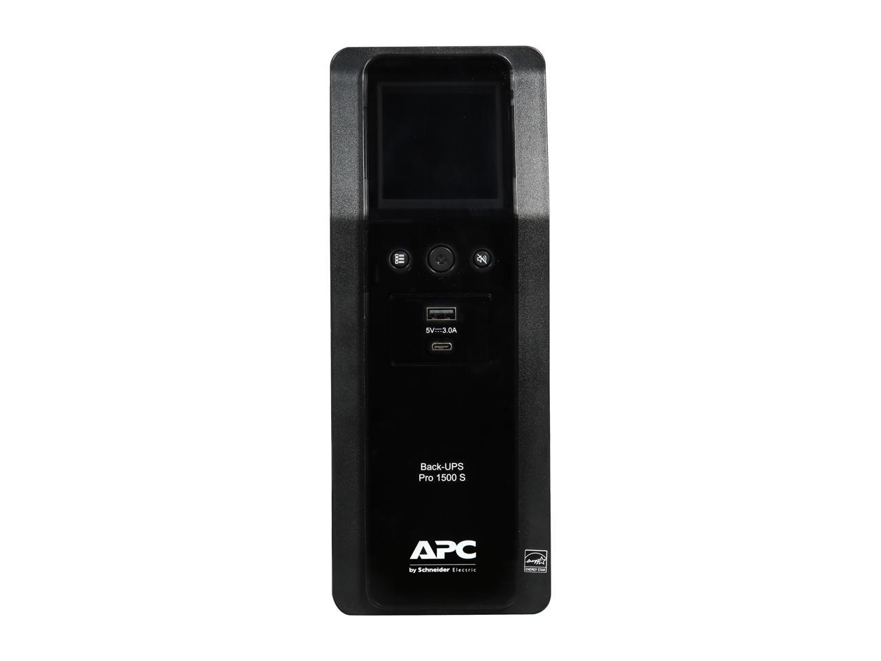 APC BR1500MS 1500 VA Pure SineWave 10 Outlets 2 USB Charging Ports Back-UPS Pro Battery Backup, Replaces BR1500G