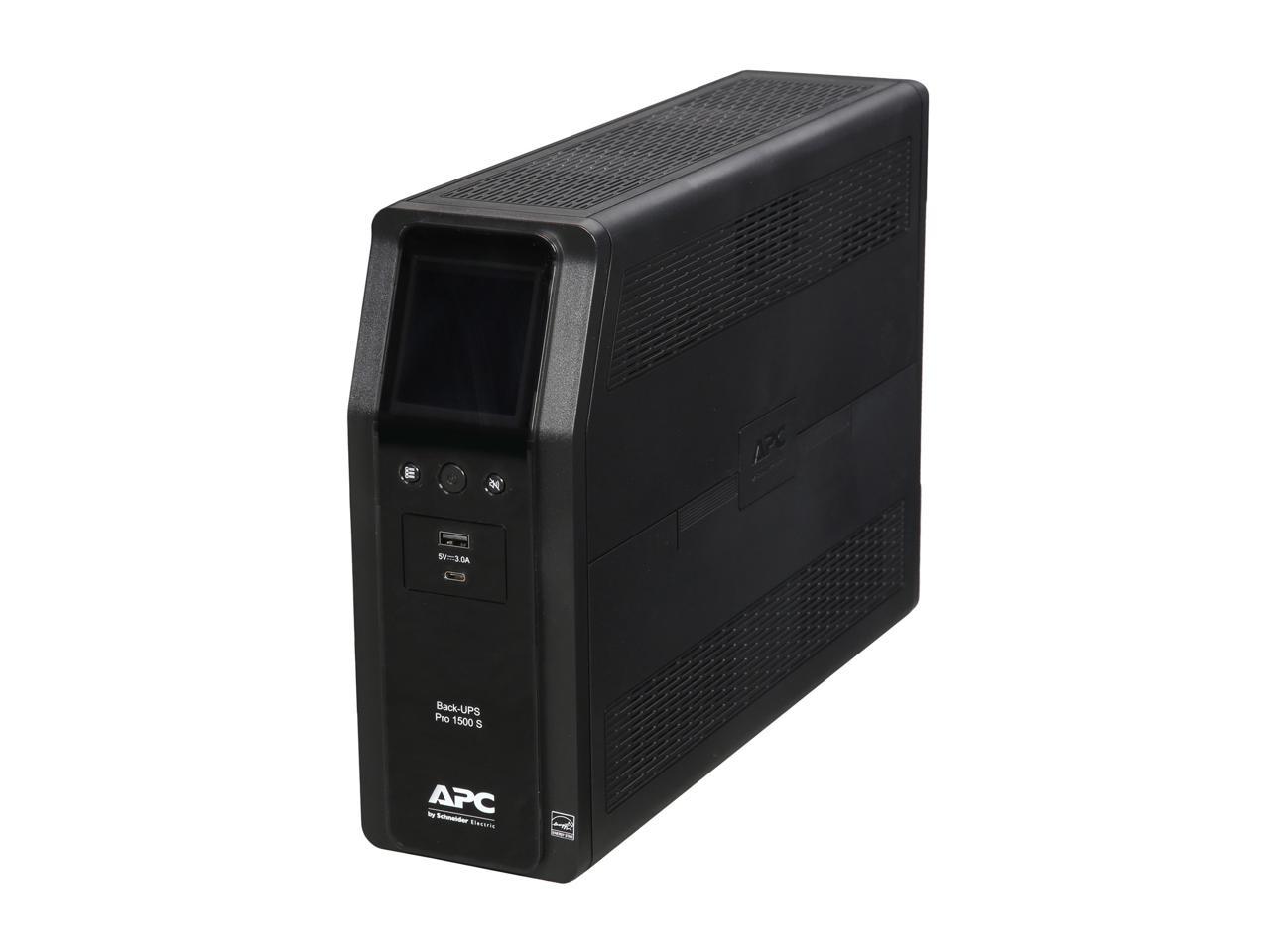 APC BR1500MS 1500 VA Pure SineWave 10 Outlets 2 USB Charging Ports Back-UPS Pro Battery Backup, Replaces BR1500G