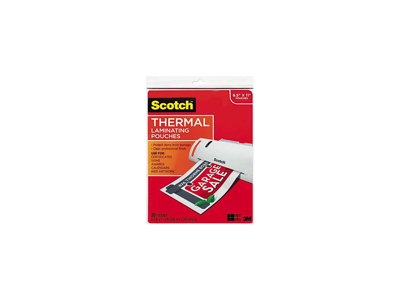 TP3854-20 Scotch Letter size thermal laminating pouches, 3 mil, 11 1/2 x 9, 20/pack
