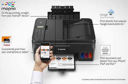 Canon PIXMA G4210 Wireless All-In-One Supertank (Megatank) Printer, Copier, Scan, Fax and ADF with Mobile Printing, Black, One Size, Works with Alexa