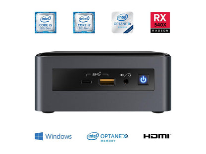 Intel NUC 8 Mainstream-G Kit with Intel Core i7, Radeon 540X Discrete Graphics, 8GB RAM, with No Cord, Single Pack, Additional Component Required BXNUC8i7INHX