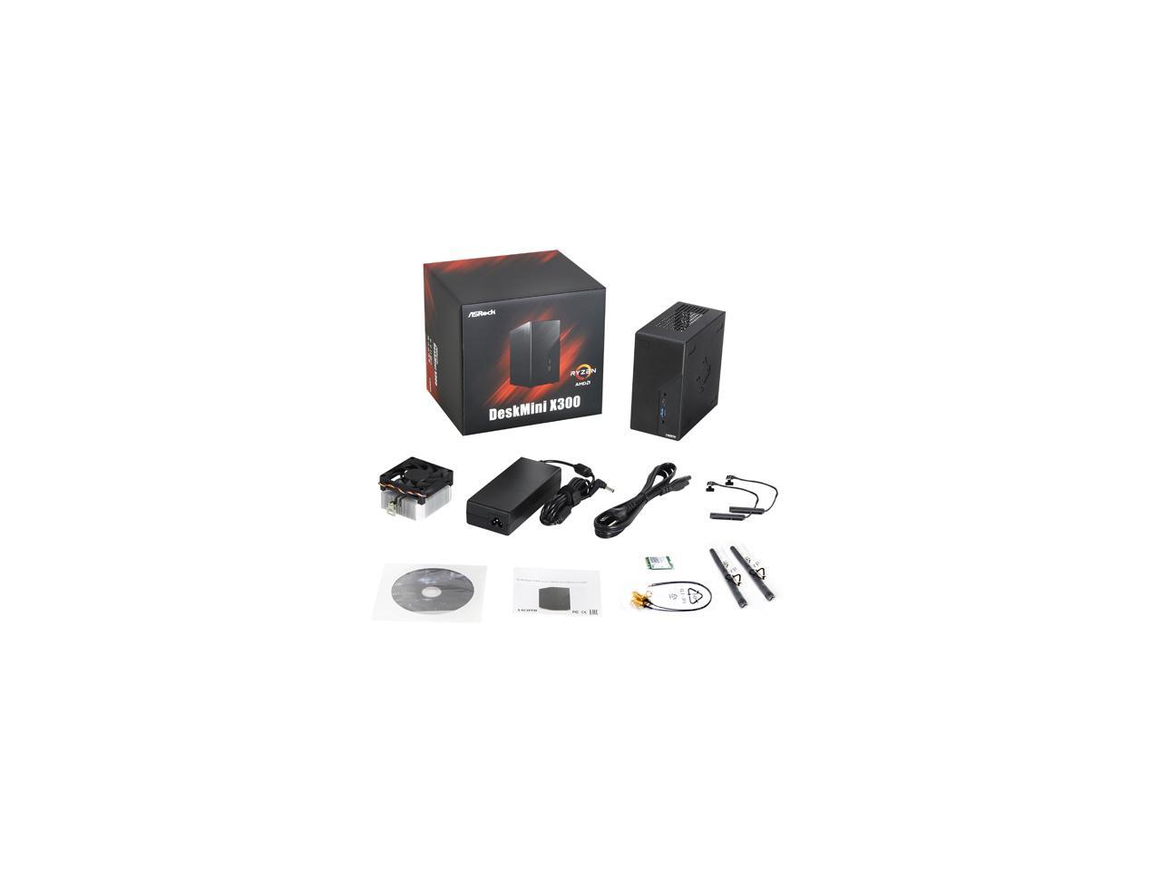 ASRock DESKMINI X300W Supports AMD AM4 Socket CPUs (Renoir, Picasso, Raven Ridge, up to 65W) AMD X300 Mini / Booksize Barebone System