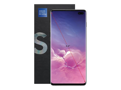Samsung Galaxy S10+ 4G LTE Fully Unlocked (Renewed) 6.4" Prism Black 128GB 8GB RAM Samsung Certified Pre Owned