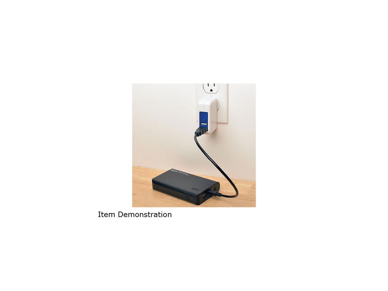 Tripp Lite Black 10000 mAh Portable Dual-Port Mobile Power Bank USB Battery Charger with LED Flashlight UPB-10K0-2U