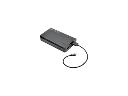 Tripp Lite Black 10000 mAh Portable Dual-Port Mobile Power Bank USB Battery Charger with LED Flashlight UPB-10K0-2U