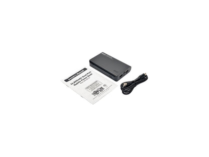 Tripp Lite Black 10000 mAh Portable Dual-Port Mobile Power Bank USB Battery Charger with LED Flashlight UPB-10K0-2U
