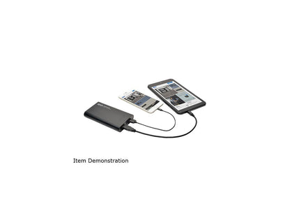 Tripp Lite Black 12000 mAh Portable Dual-Port Mobile Power Bank USB Battery Charger with LED Flashlight UPB-12K0-2U