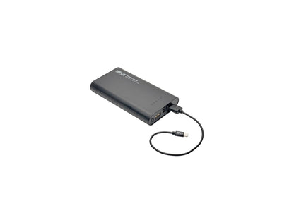 Tripp Lite Black 12000 mAh Portable Dual-Port Mobile Power Bank USB Battery Charger with LED Flashlight UPB-12K0-2U