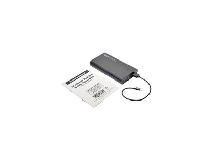 Tripp Lite Black 12000 mAh Portable Dual-Port Mobile Power Bank USB Battery Charger with LED Flashlight UPB-12K0-2U