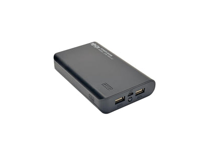Tripp Lite Black 12000 mAh Portable Dual-Port Mobile Power Bank USB Battery Charger with LED Flashlight UPB-12K0-2U