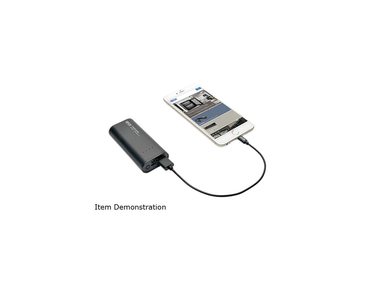 Tripp Lite Black 5200 mAh Portable Mobile Power Bank USB Battery Charger with LED Flashlight UPB-05K2-1U