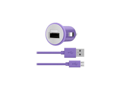 BELKIN F8M700bt04-PUR Purple MixIt 2.1A Car Charger + MixIt 4ft Micro-USB Cable