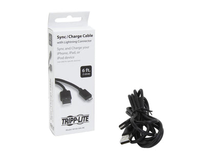 Tripp Lite M100-006-BK Black Lightning to USB iPhone iPod iPad Apple mfi Certified 6.5ft (2m)