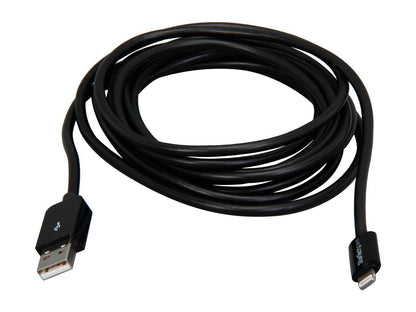 StarTech.com USBLT3MB Black 3m (10ft) Long Black Apple 8-pin Lightning Connector to USB Cable for iPhone / iPod / iPad