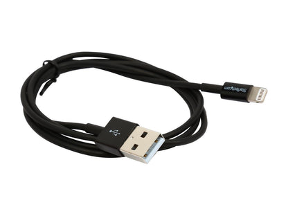 StarTech.com 1m 3ft Black Apple 8-pin Slim Lightning to USB Cable for iPhone iPod iPad - Thin Apple Lightning to USB Charger / Sync Cable - Discontinued, Limited Stock, Replaced by RUSBLTMM1MB (USBLT1MBS)