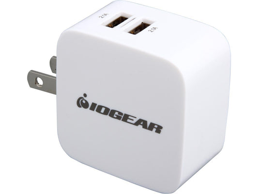 IOGEAR GPAW2U4 White GearPower Dual USB 4.2A (20W) Wall Charger
