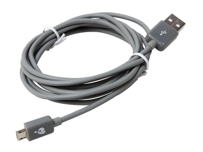 IOGEAR GUMU02 Gray USB Type A to Micro USB Type B Charge & Sync Cable 6.5ft