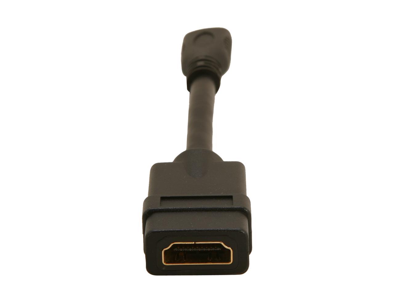 StarTech.com HDACFM5IN 5 in. Black Connector A: 1 - HDMI (19 pin) FemaleConnector B: 1 - Mini HDMI (19 pin) Male 5in High Speed HDMI Cable - HDMI to HDMI Mini- F/M