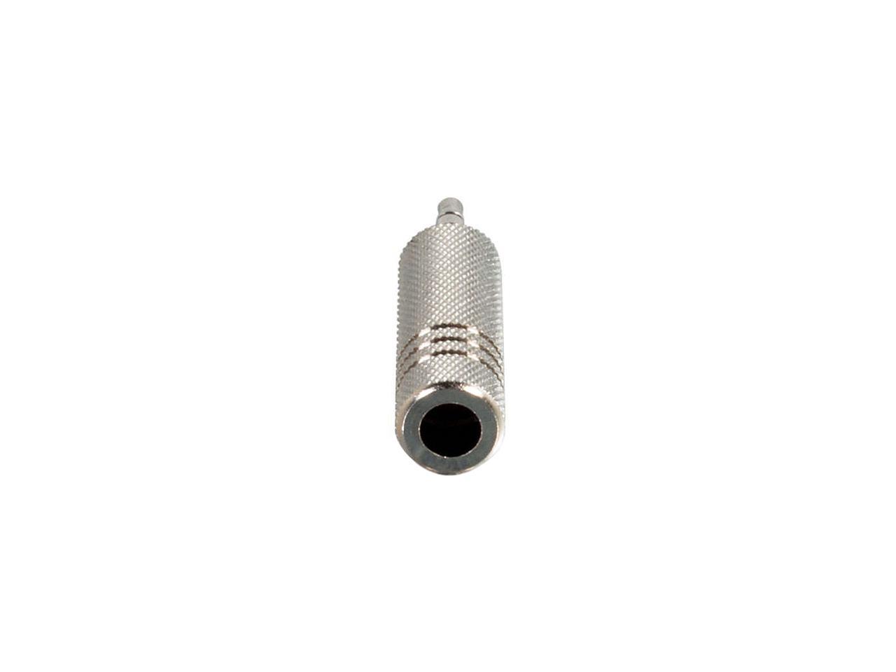 C2G 40636 3.5mm Stereo Male to 6.3mm (1/4 Inch) Stereo Female Adapter, TAA Compliant, Silver
