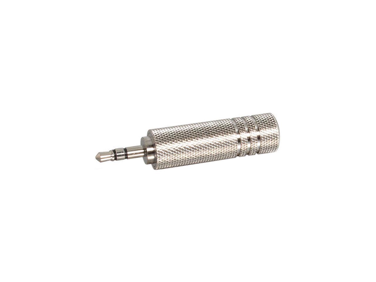 C2G 40636 3.5mm Stereo Male to 6.3mm (1/4 Inch) Stereo Female Adapter, TAA Compliant, Silver