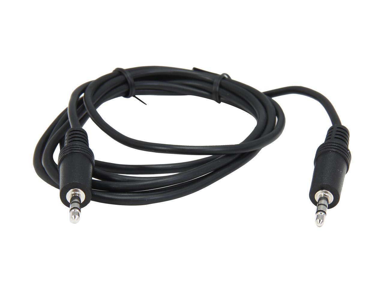 C2G 40413 3.5mm M/M Stereo Audio Cable, Aux Cable, Black (6 Feet, 1.82 Meters)