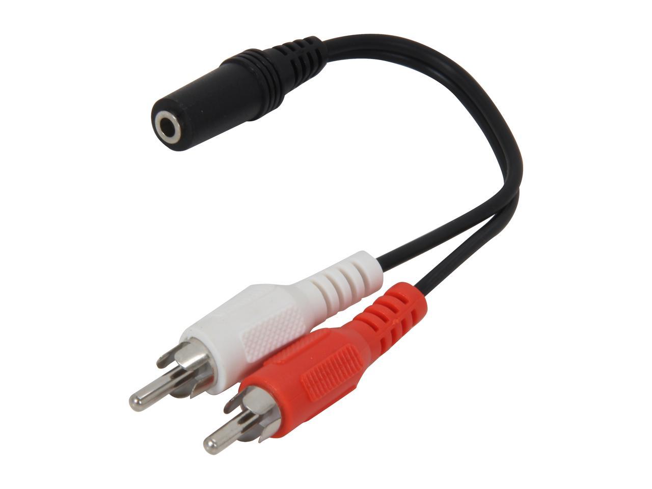 C2G 40424 Value Series One 3.5mm Stereo Female to Two RCA Stereo Male Y-Cable, Black (6 Inch)