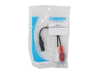 C2G 40424 Value Series One 3.5mm Stereo Female to Two RCA Stereo Male Y-Cable, Black (6 Inch)
