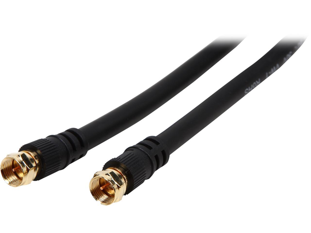 C2G 29132 Value Series F-Type RG6 Coaxial Video Cable, Black (6 Feet, 1.82 Meters)