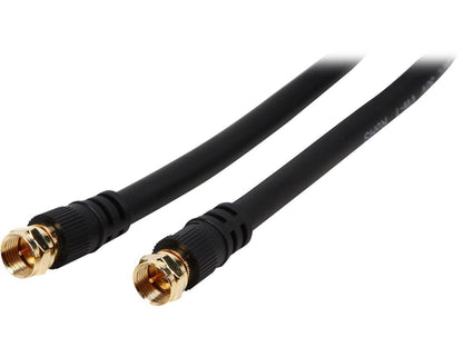 C2G 29132 Value Series F-Type RG6 Coaxial Video Cable, Black (6 Feet, 1.82 Meters)