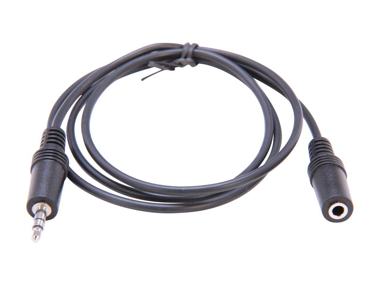 C2G 40406 3.5mm M/F Stereo Audio Extension Cable, Black (3 feet, 0.91 Meters)