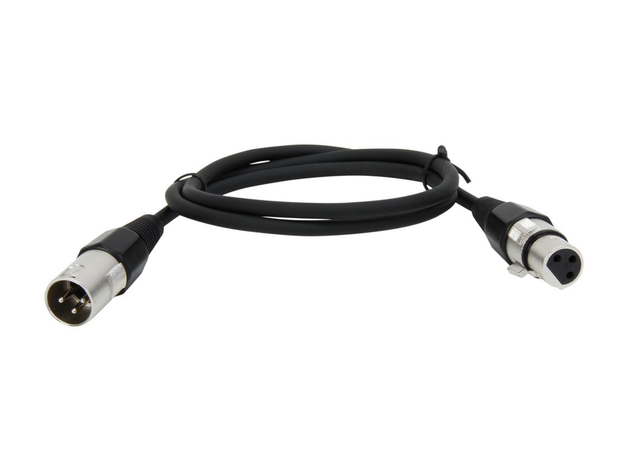 C2G 40058 Pro-Audio XLR Male to XLR Female Cable, Black (3 Feet, 0.91 Meters)