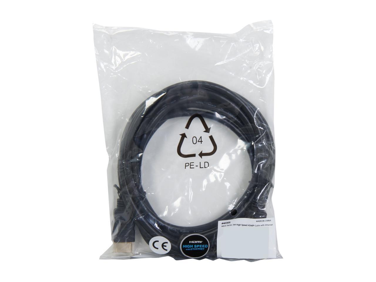 C2G 40305 High Speed 4K UHD HDMI Cable with Ethernet for TVs, Laptops, and Chromebooks, Black (9.8 Feet, 3 Meters)