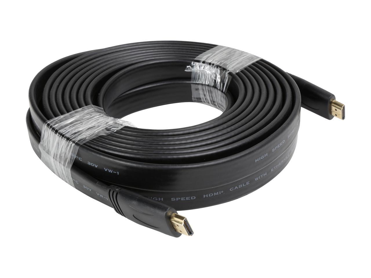 StarTech.com HDMIMM25FL 25 ft. Black Flat High Speed HDMI Cable with Ethernet Male to Male