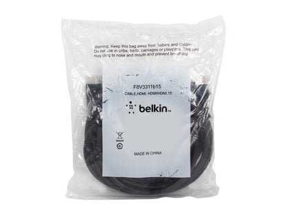 Belkin HDMI to HDMI Cable, HDMI 2.0 / 4K Compatible, Male to Male, 15 feet (F8V3311b15)