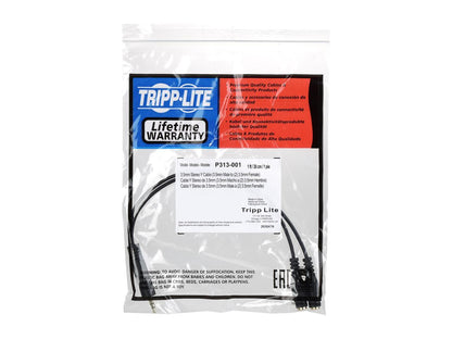 Tripp Lite P313-001 12" Mini Stereo 3.5mm Dubbing Cable Y Adapter Male to Female