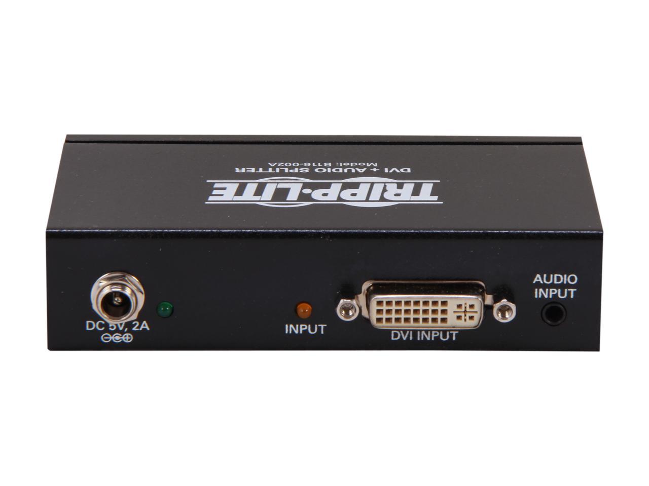 Tripp Lite B116-002A DVI Single Link Video / Audio Splitter/Booster, 2-Port