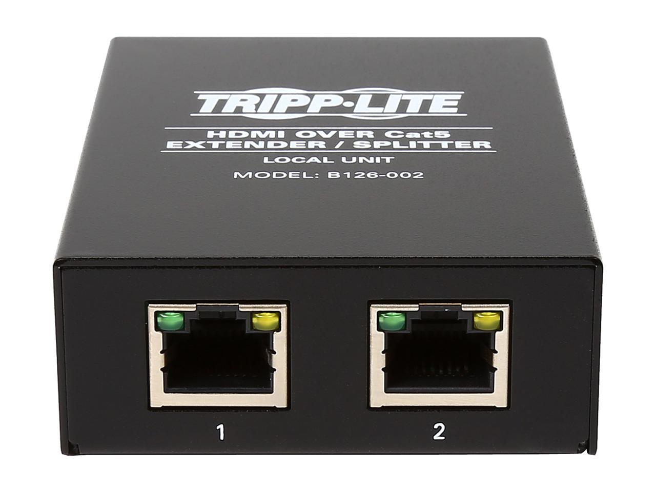 Tripp Lite 2-Port HDMI over Cat5 / Cat6 Extender Splitter, Transmitter for Video and Audio, 1080p at 60 Hz (B126-002)