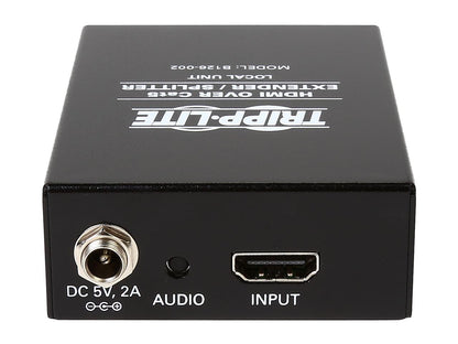 Tripp Lite 2-Port HDMI over Cat5 / Cat6 Extender Splitter, Transmitter for Video and Audio, 1080p at 60 Hz (B126-002)