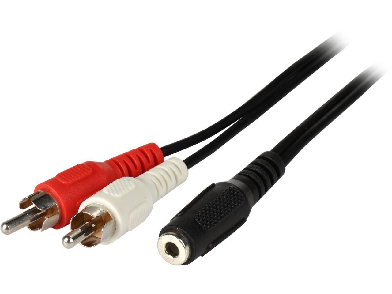 Tripp Lite P316-06N 6" 3.5mm Mini Stereo to Two RCA Audio Y Splitter Adapter Cable (3.5mm F to 2x RCA M) Female to Male