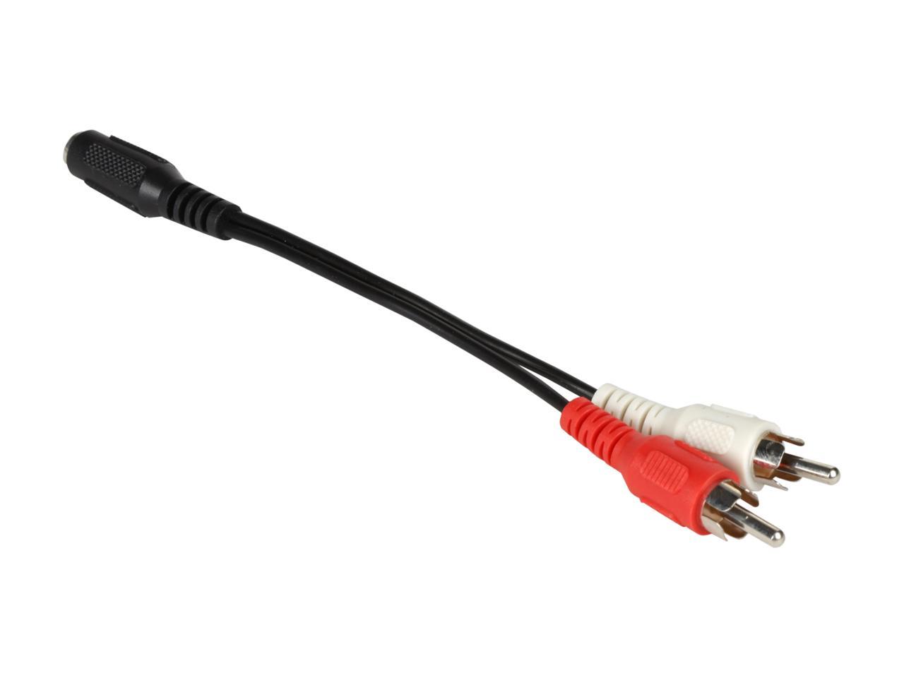 Tripp Lite P316-06N 6" 3.5mm Mini Stereo to Two RCA Audio Y Splitter Adapter Cable (3.5mm F to 2x RCA M) Female to Male