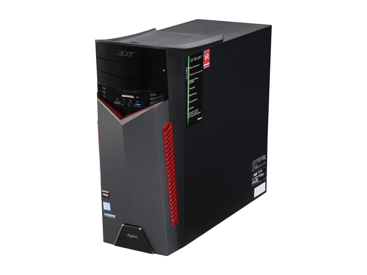 Acer Desktop Computer Aspire GX GX-785-UR17 Intel Core i7 7th Gen 7700 (3.60 GHz) 8 GB DDR4 1 TB HDD AMD Radeon RX 480 Windows 10 Home 64-Bit