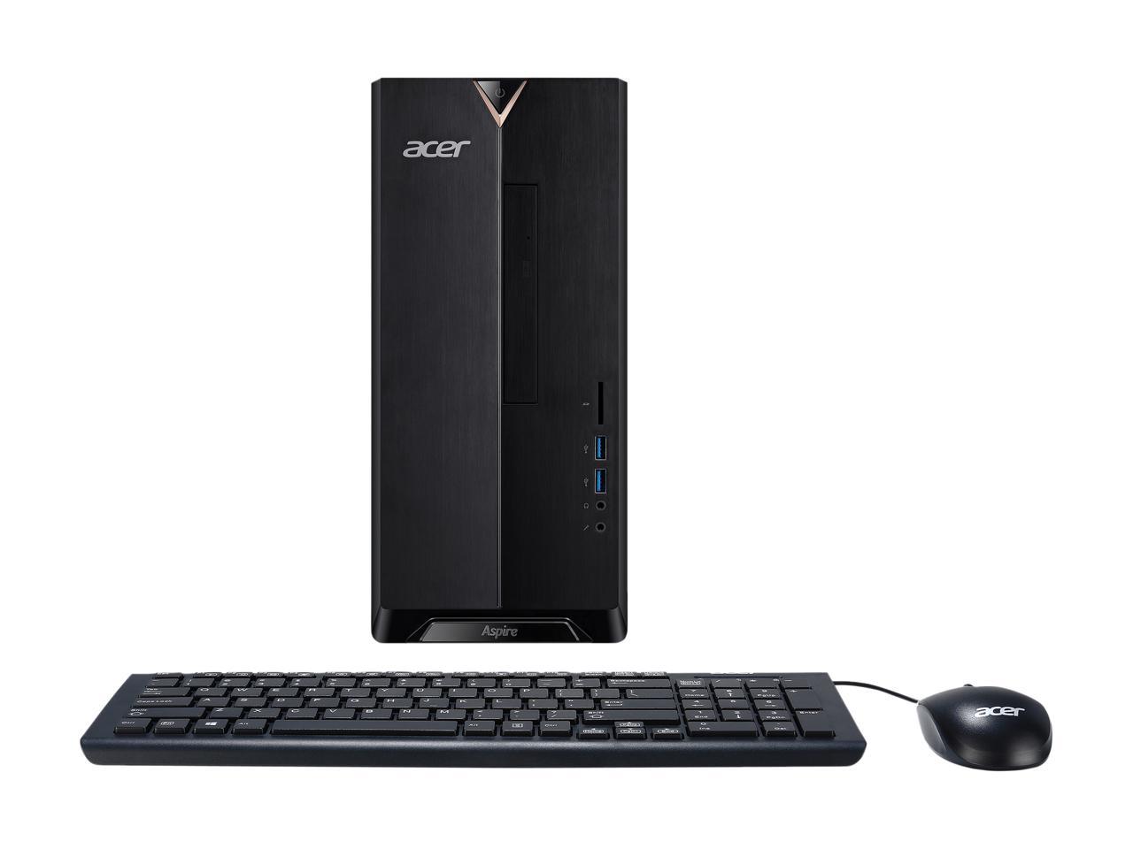 Acer Desktop Computer Aspire T TC-330-UR11 A9-Series APU A9-9420 (3.00 GHz) 8 GB DDR4 1 TB HDD AMD Radeon R5 Windows 10 Home 64-bit