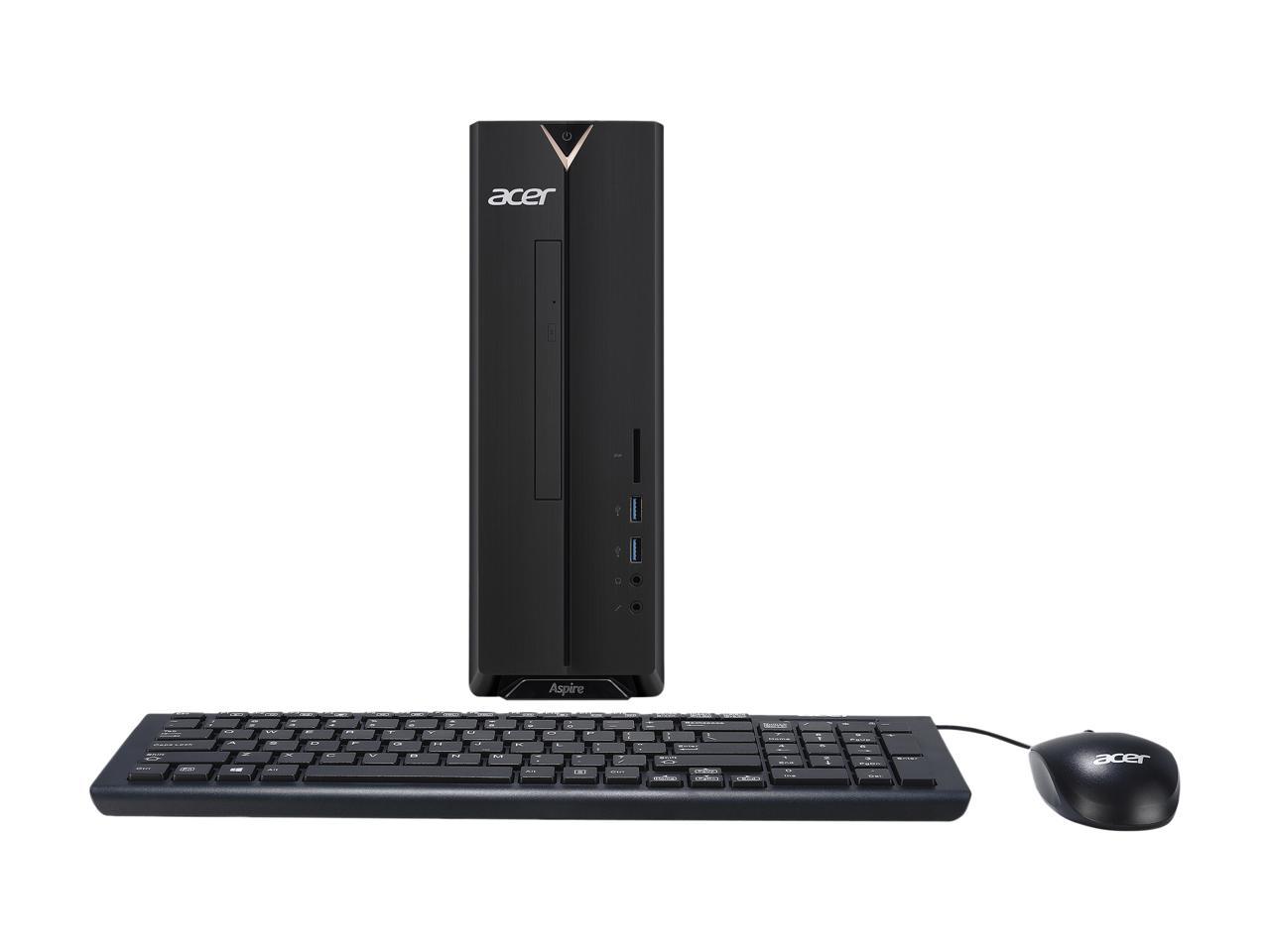 Acer Desktop Computer Aspire X XC-330-UR11 A6-Series APU A6-9220 (2.50 GHz) 4 GB DDR4 1 TB HDD AMD Radeon R4 Windows 10 Home 64-Bit