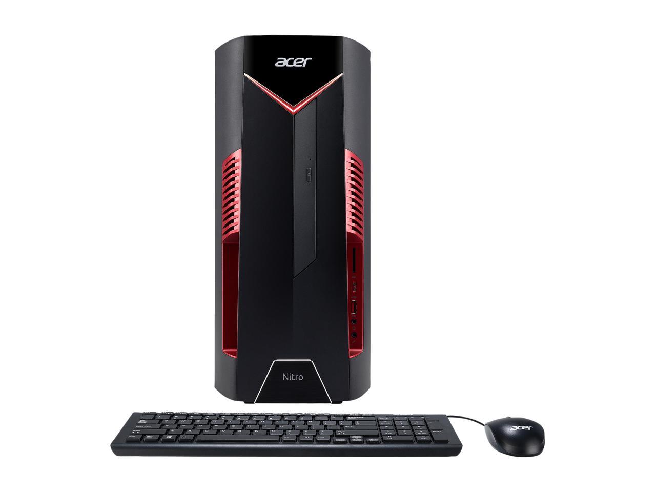 Acer Gaming Desktop Nitro 50 N50-600-UR15 Intel Core i5 8th Gen 8400 (2.80 GHz) 8 GB DDR4 1 TB HDD 16 GB Optane Memory AMD Radeon RX 580 Windows 10 Home 64-bit