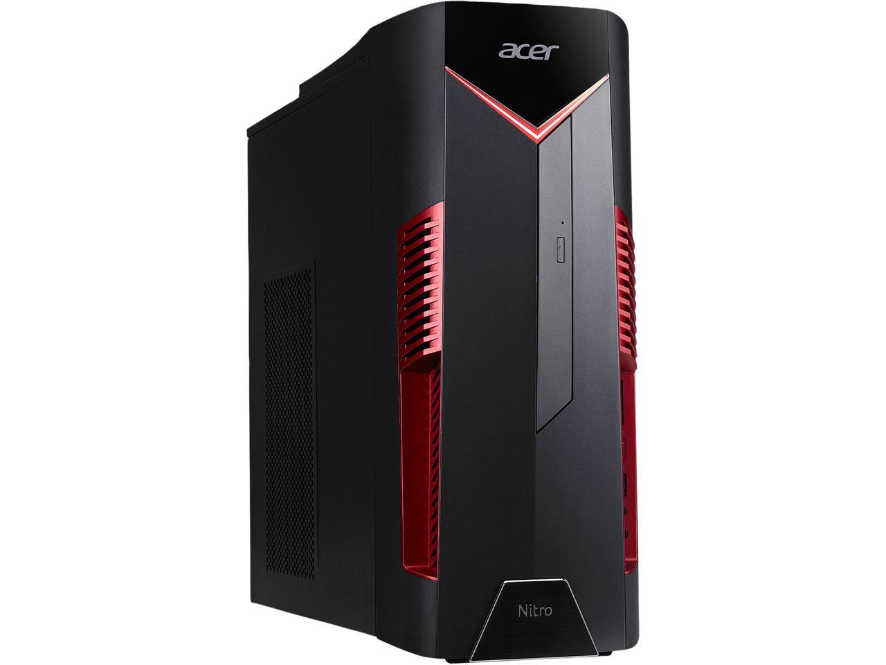 Acer Gaming Desktop Nitro 50 N50-600-UR15 Intel Core i5 8th Gen 8400 (2.80 GHz) 8 GB DDR4 1 TB HDD 16 GB Optane Memory AMD Radeon RX 580 Windows 10 Home 64-bit
