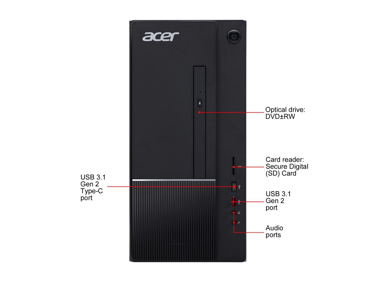 Acer Aspire (TC-865-UR15) - Desktop PC - Intel Core i5-9400 (6-Core, 2.9 GHz), Intel UHD Graphics 630, 8 GB DDR4, 512 GB SSD, Tower, Windows 10 Home